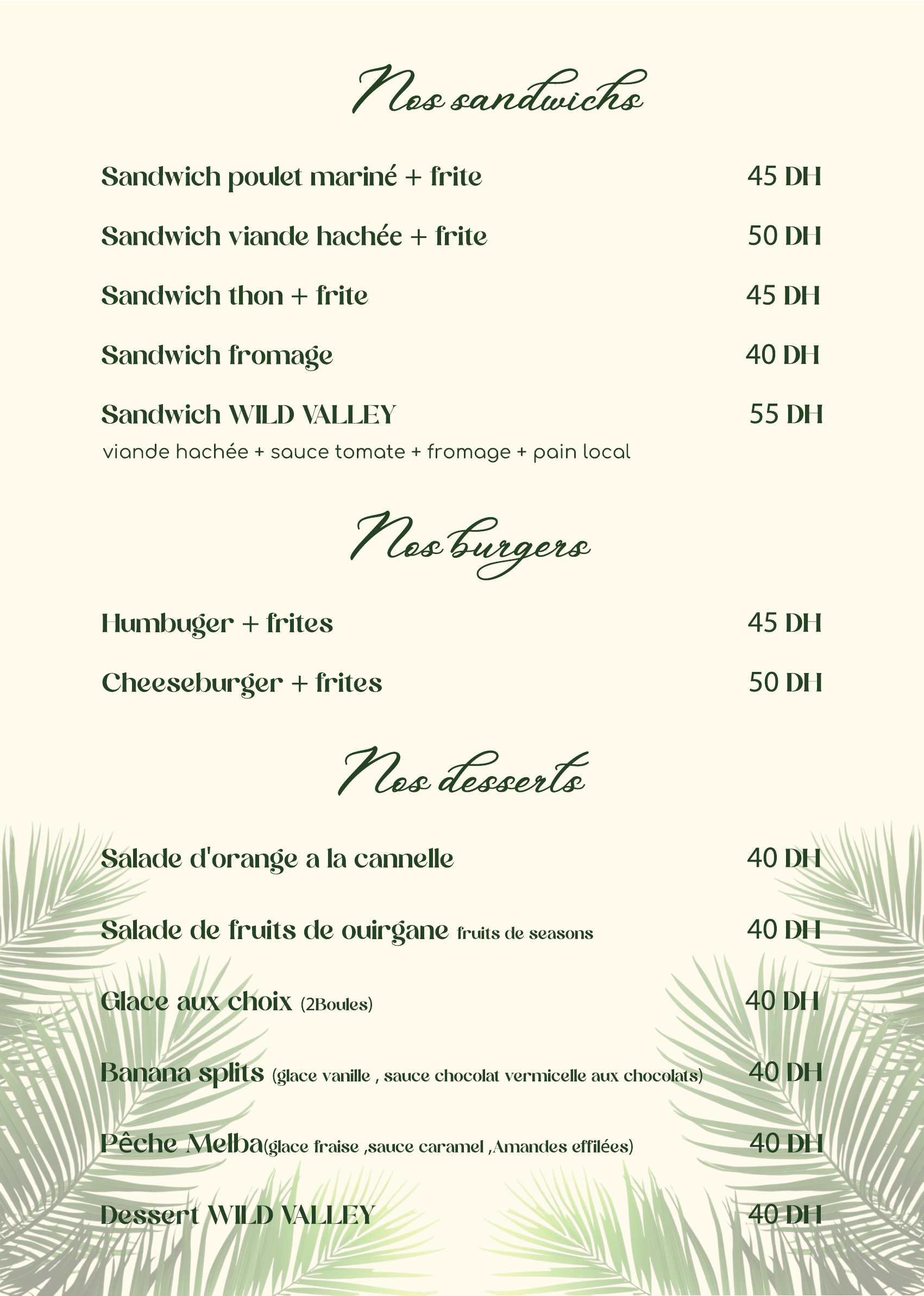 Menu Wild Valley Ouirgane — Page 4