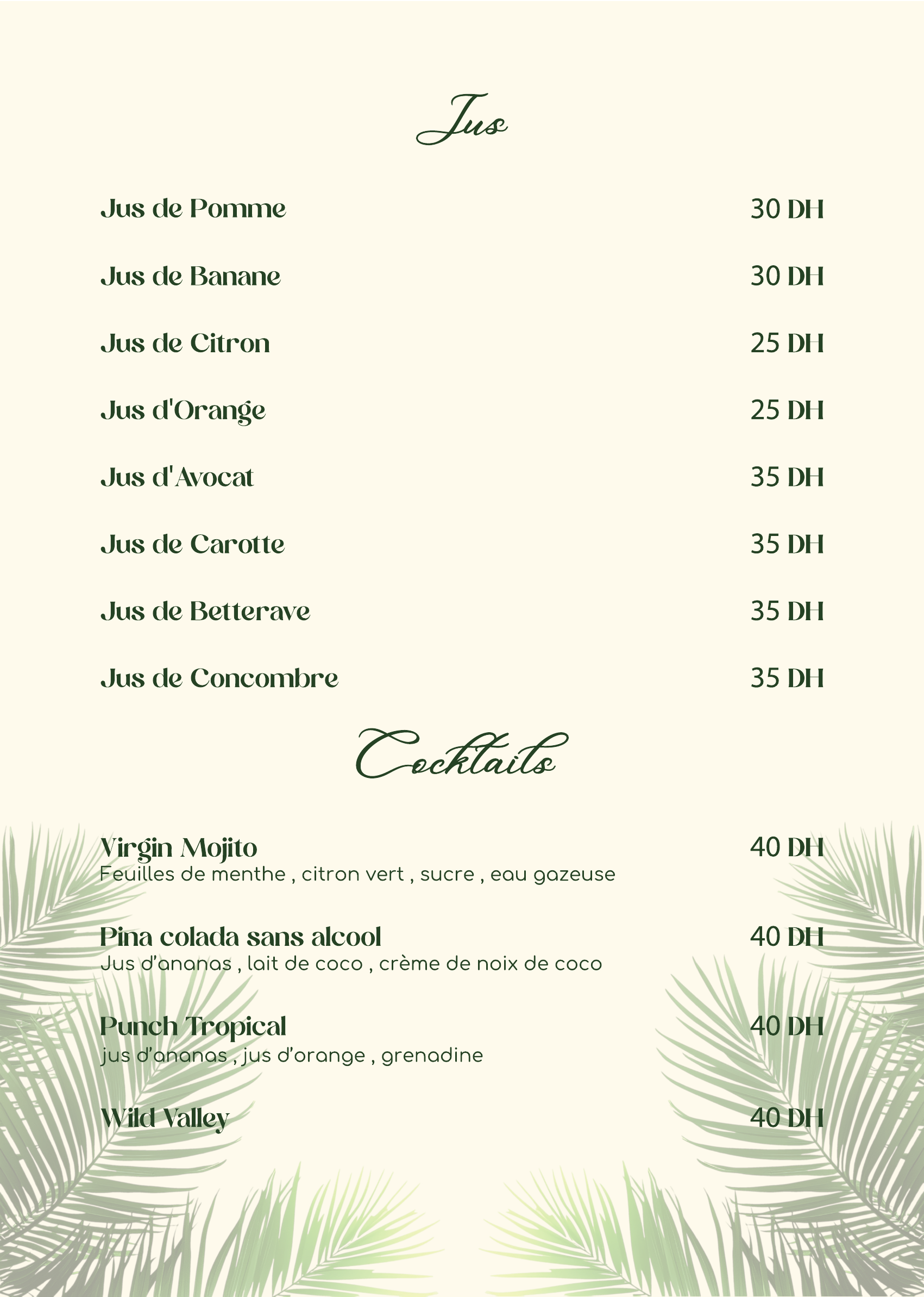 Menu Wild Valley Ouirgane — Page 7