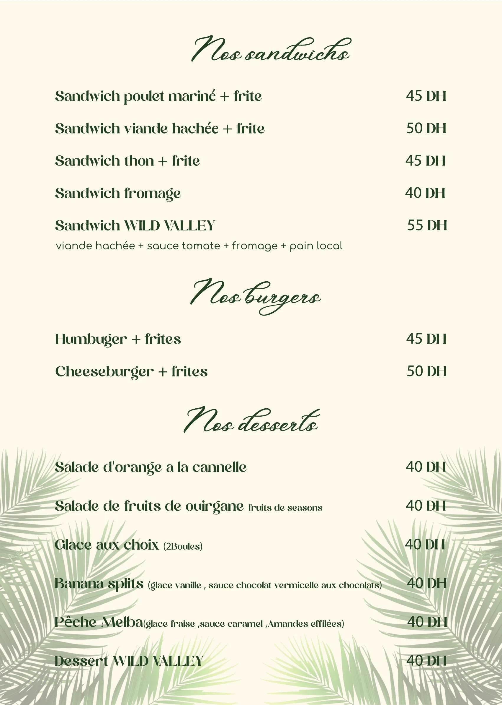 Menu — page 4