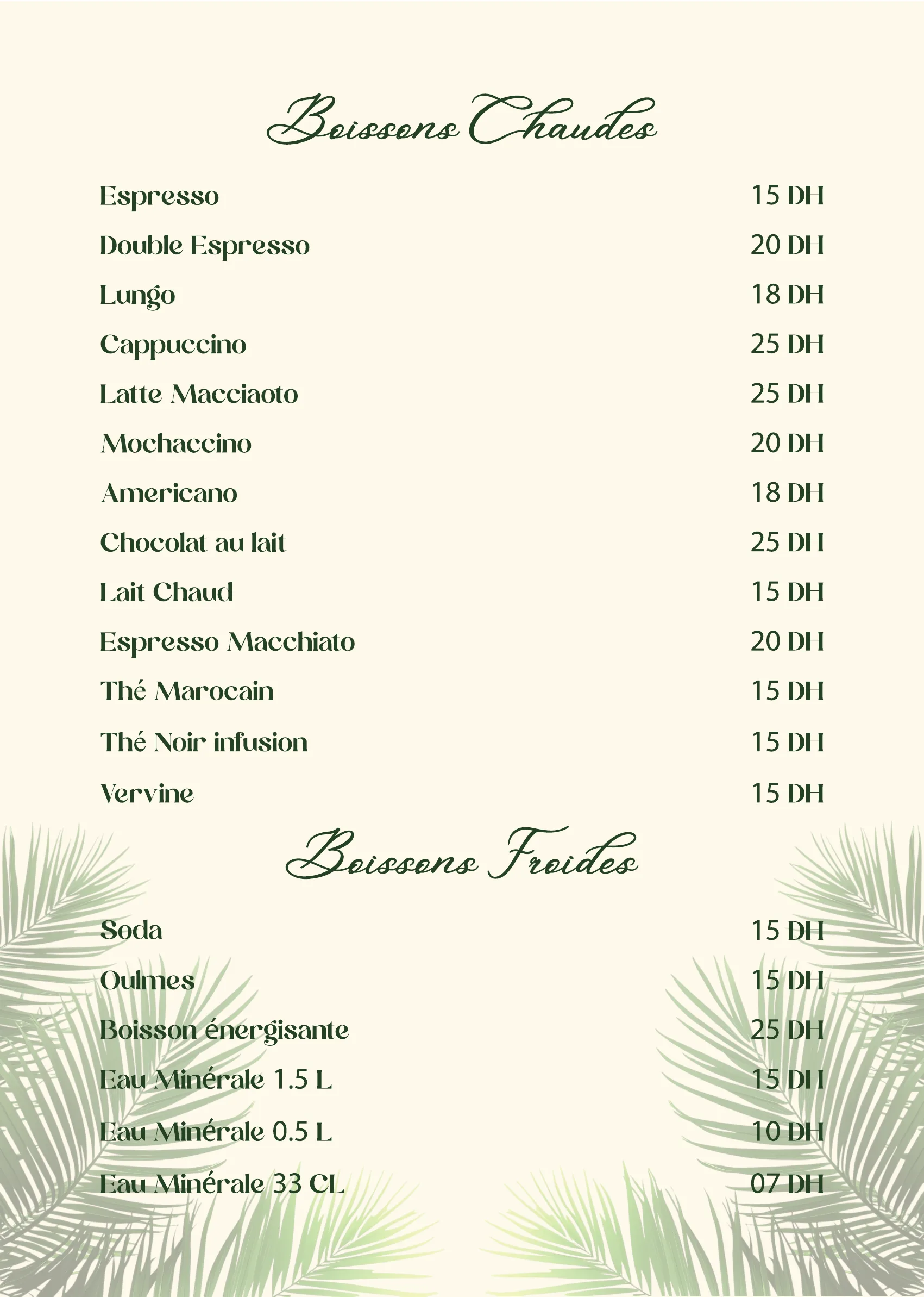 Menu — page 5